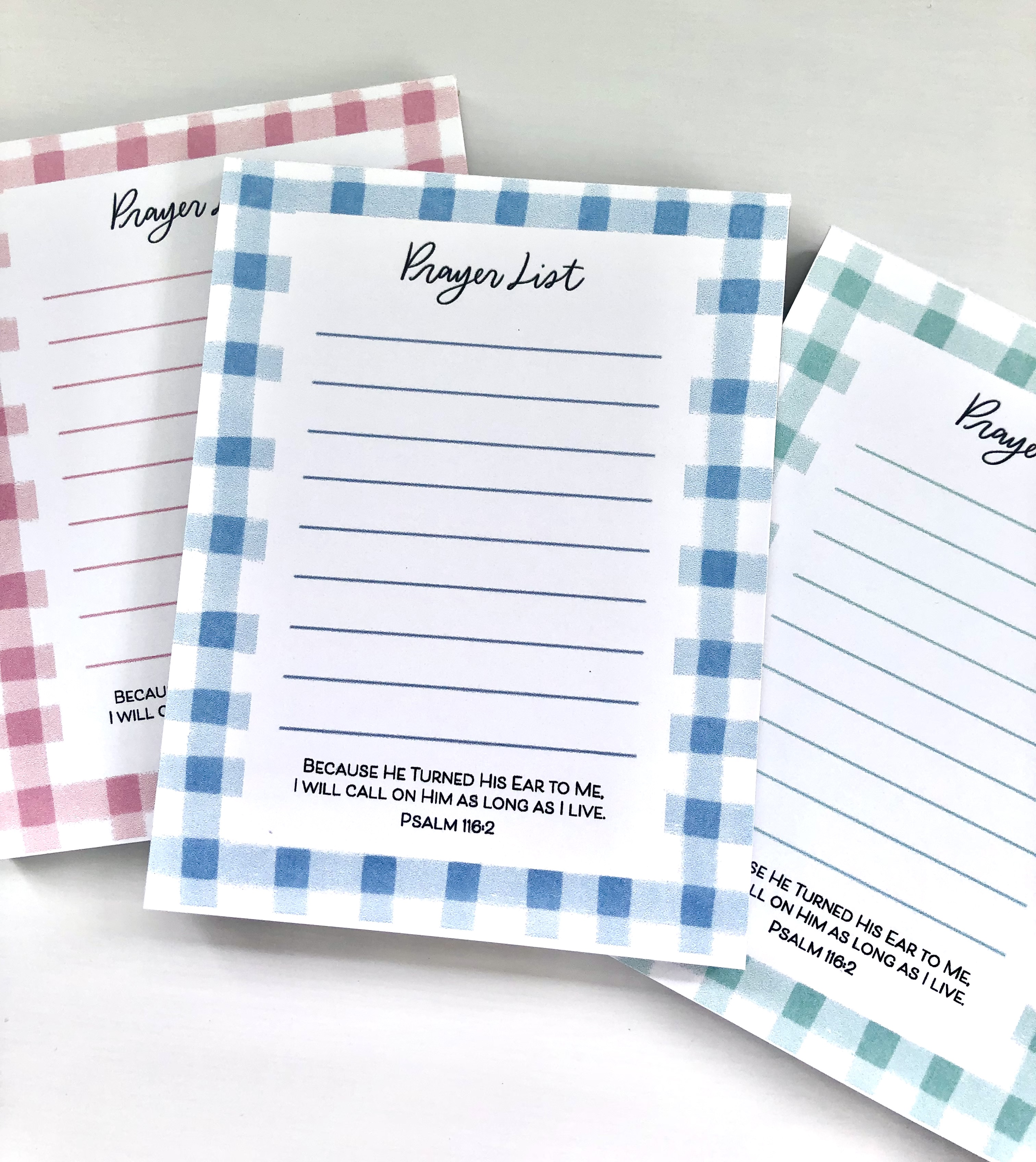 Gingham Prayer List Note Pad - Image 2