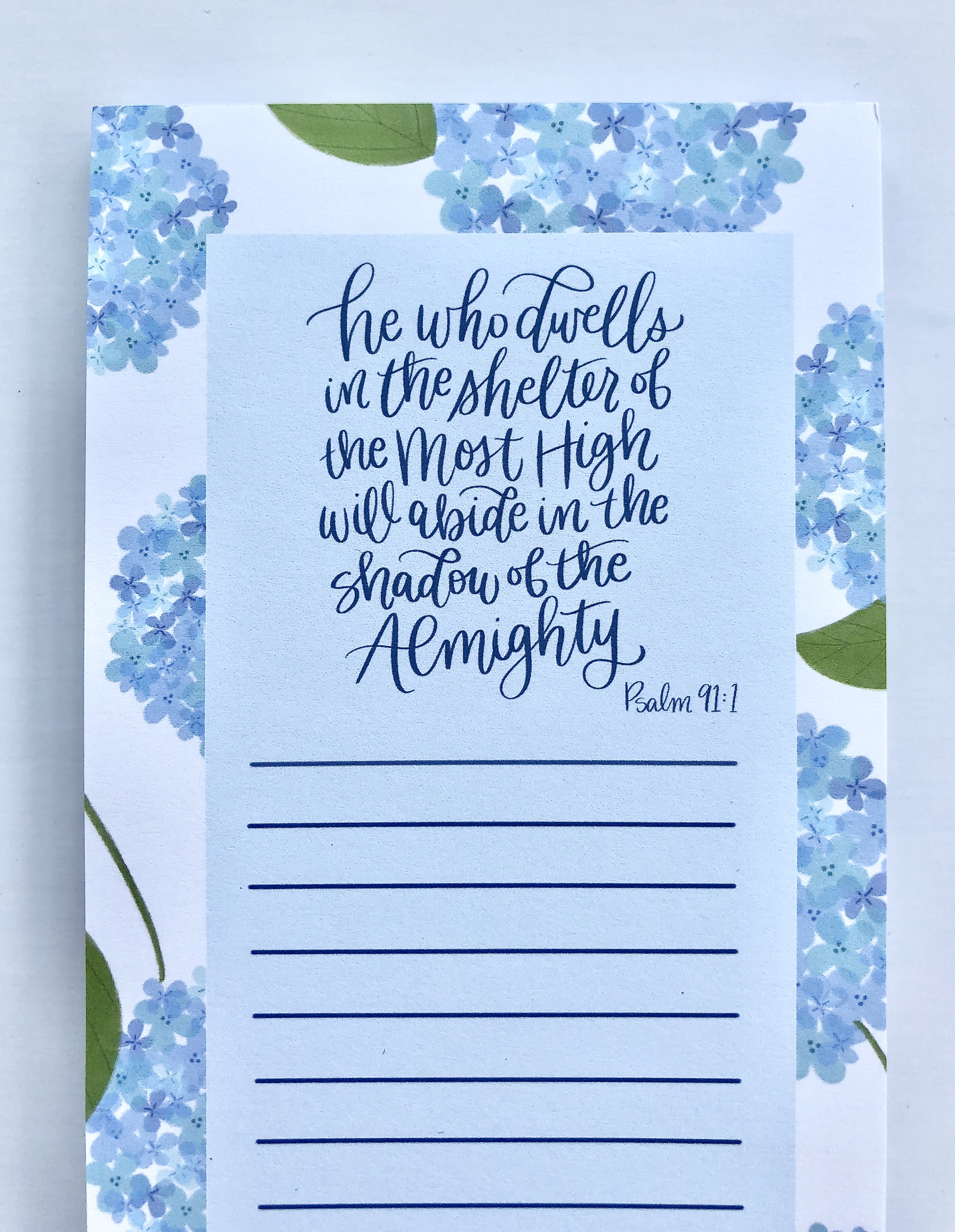Hydrangea Bible Verse Note Pad - Image 2