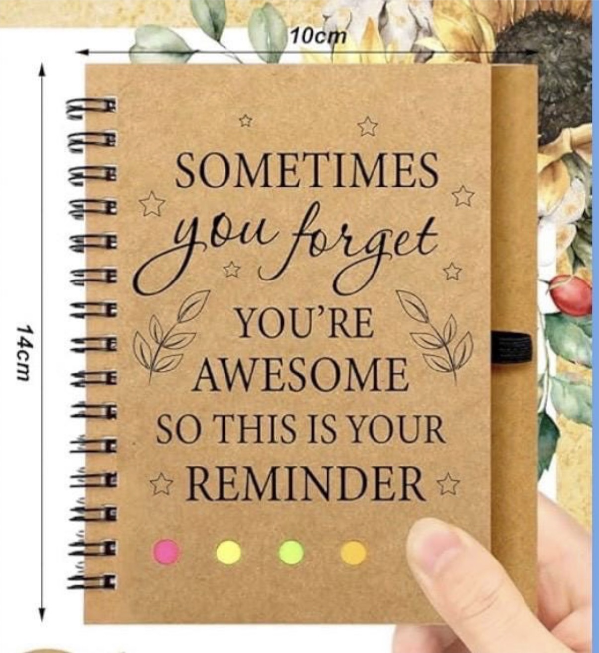 Healthy Snack Box Care Package with Notebook/Pen, Inspirational, Personalized Card Included - Image 4