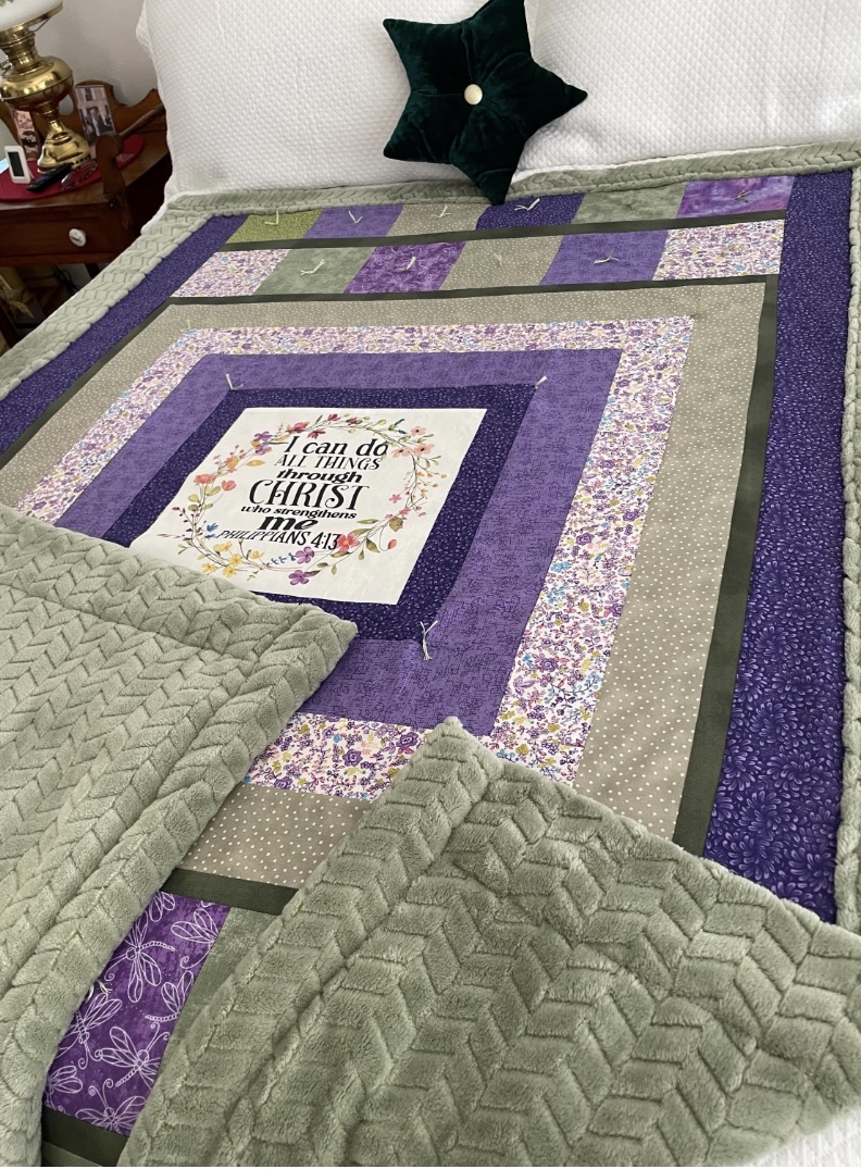 Handmade Christian Quilt . So cozy. Purchase securely through my etsy shop! - Image 3