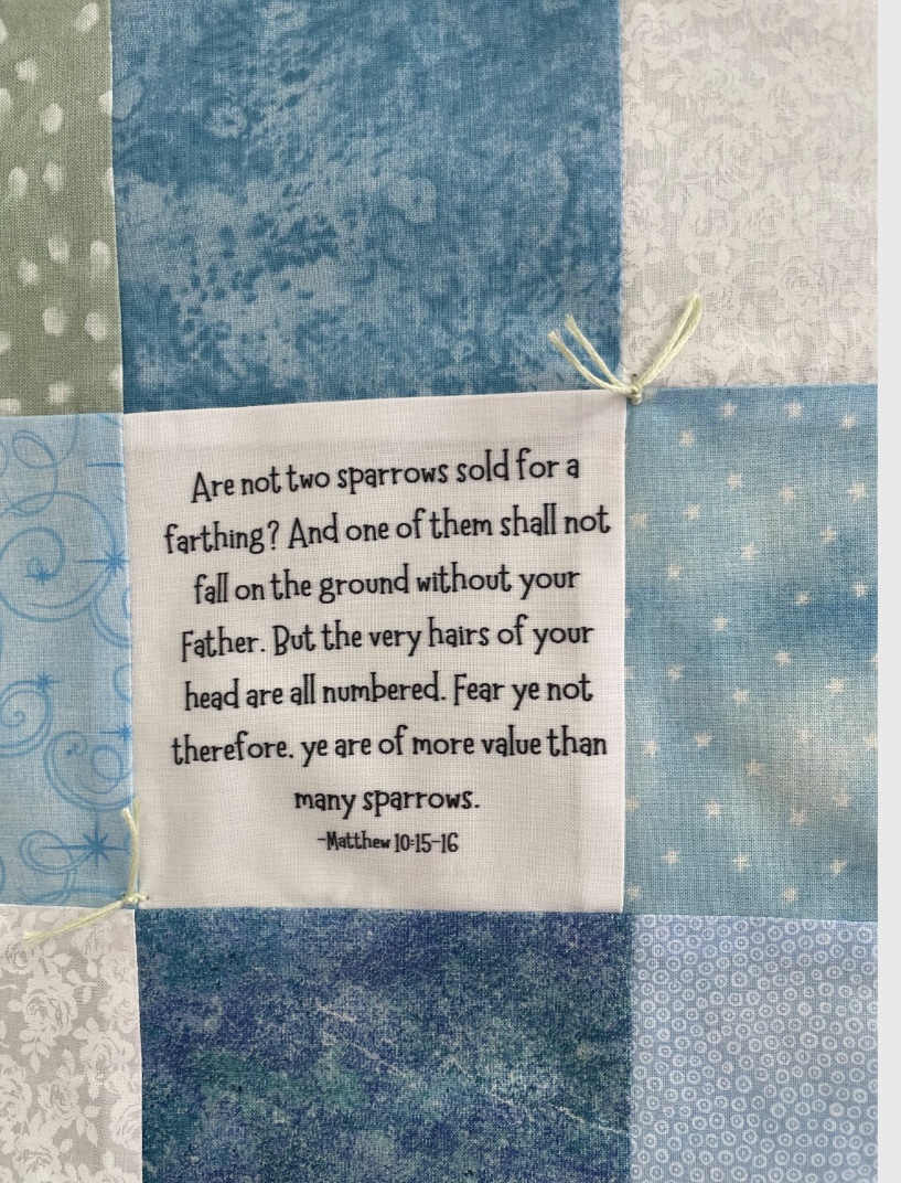 Handmade Christian Patchwork Baby Quilt. All purchases are secured through my etsy shop, - Image 2