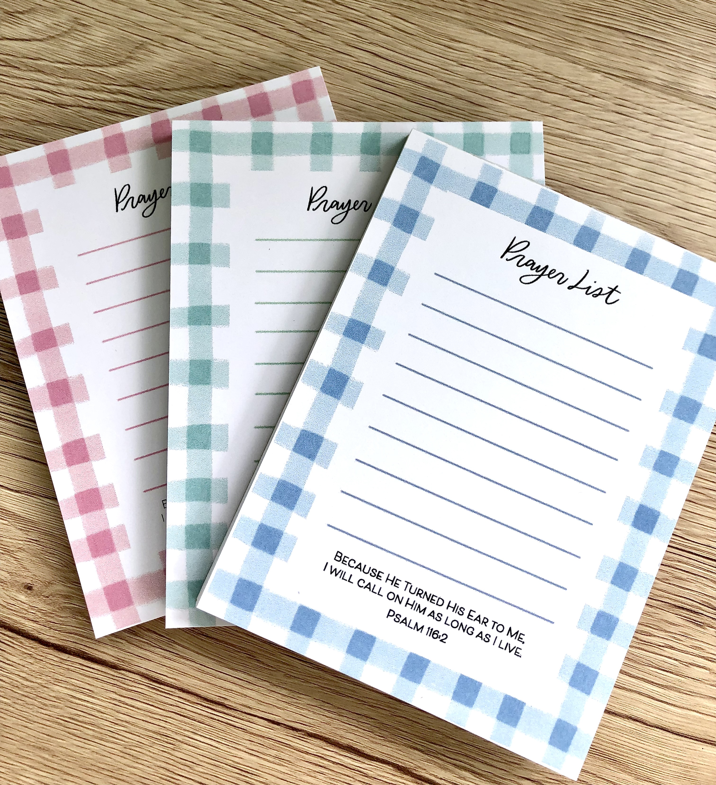 Gingham Prayer List Note Pad