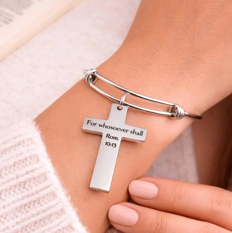 For Whosoever Shall Rom 1013 Cross Bracelet
