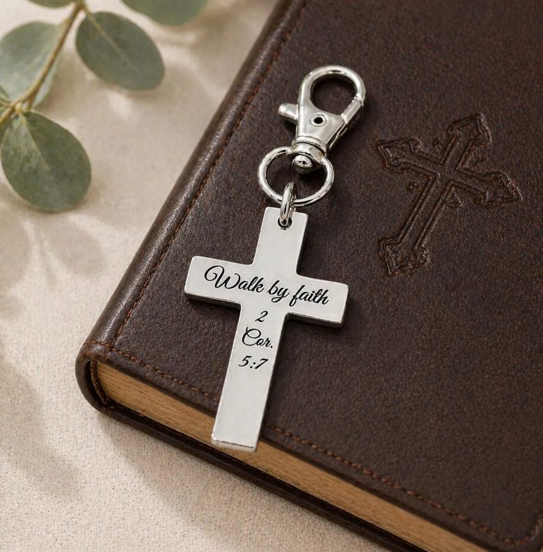 Walk By Faith Cross Clip On Charm
