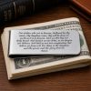 The Lord's Prayer Silver Money Clip Scripture