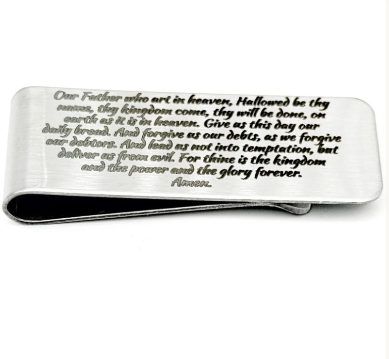 The Lord's Prayer Silver Money Clip Scripture - Image 2