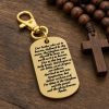 Lord's Prayer Gold-Plated Clip On Dog Tag Charm