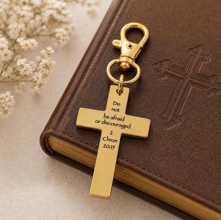 Do Not Be Afraid Gold-Plated Cross Clip On Charm