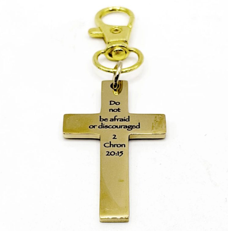 Do Not Be Afraid Gold-Plated Cross Clip On Charm - Image 2