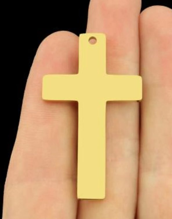 Do Not Be Afraid Gold-Plated Cross Clip On Charm - Image 3