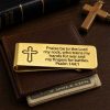 Psalm 144 1 Gold-Plated Money Clip Faith Gift