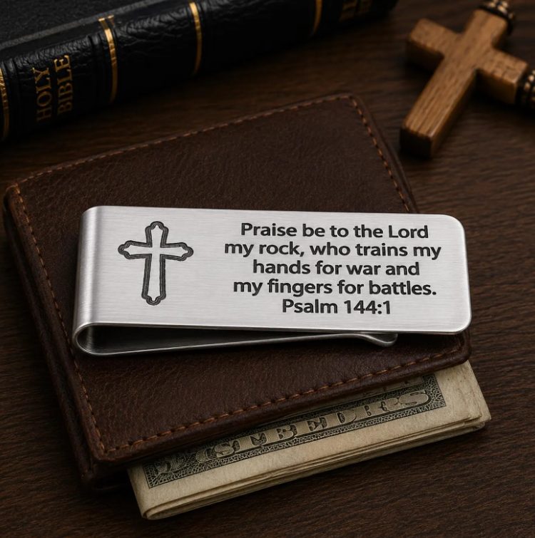 Psalm 144 1 Money Clip Faith Gift For Him