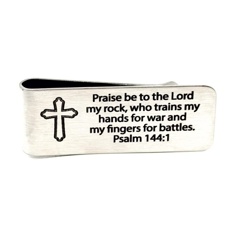 Psalm 144 1 Money Clip Faith Gift For Him - Image 2