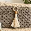 Boho Tasseled Crochet Clutch | Handmade Zipper Pouch