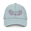 Galilee Life Floral Denim Hat – Light & Dark Blue