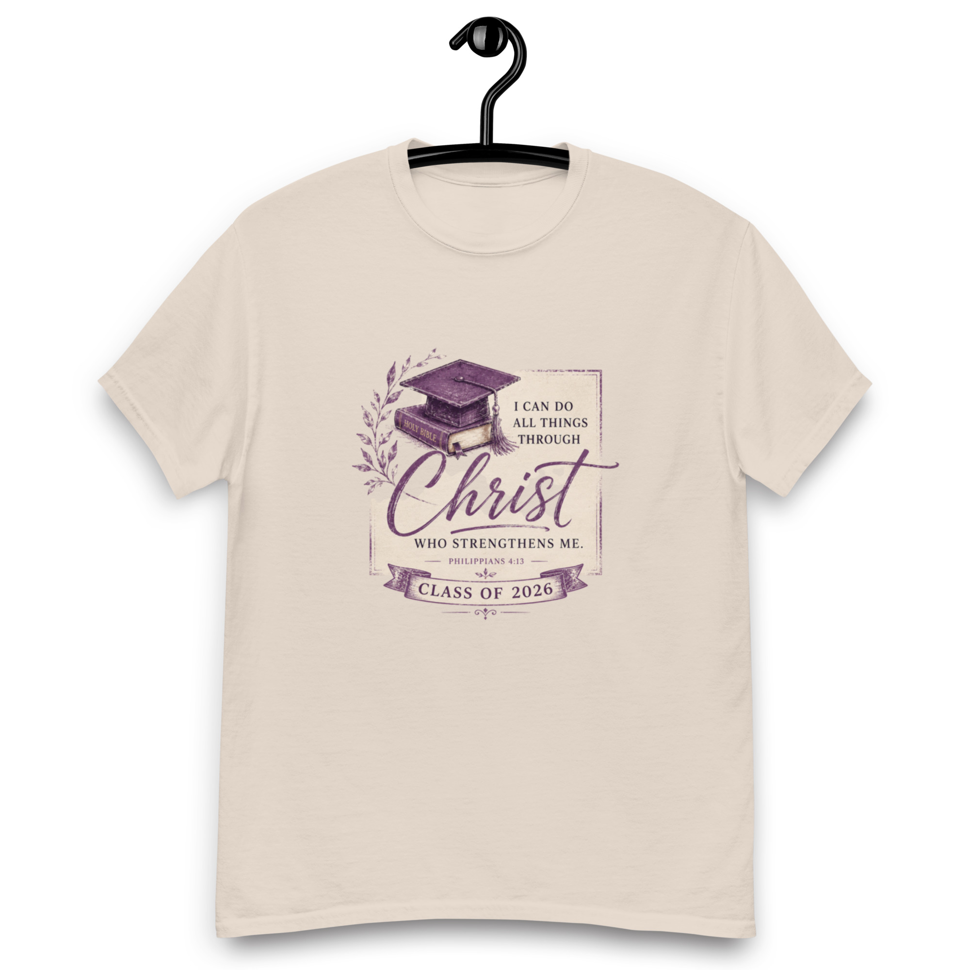 Class of 2026 Christian Graduation Unisex Classic Tee – Philippians 4:13 Vintage Faith Shirt - Image 4