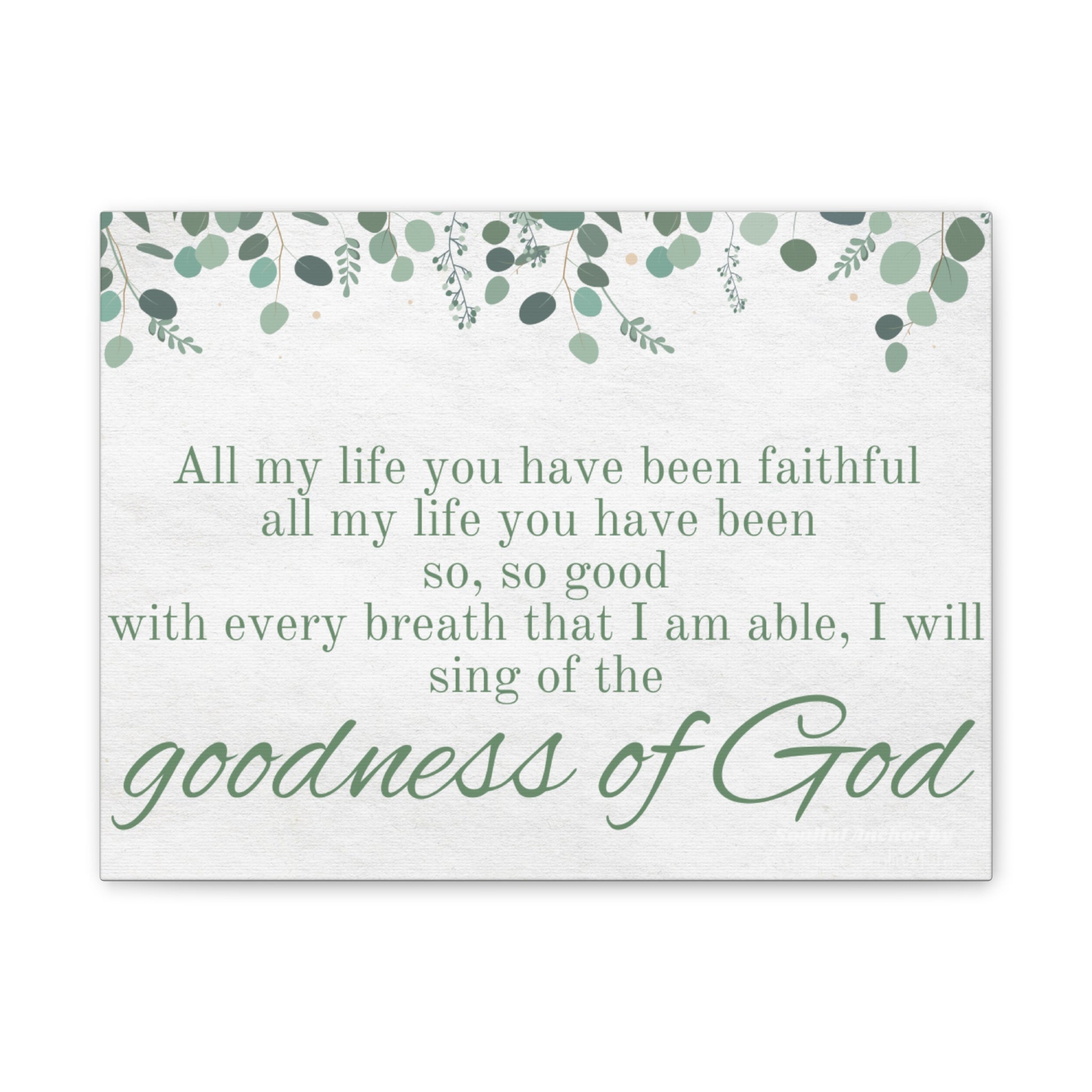 Bible Verse Canvas – Calming Faith Art with Sage Botanical Design
