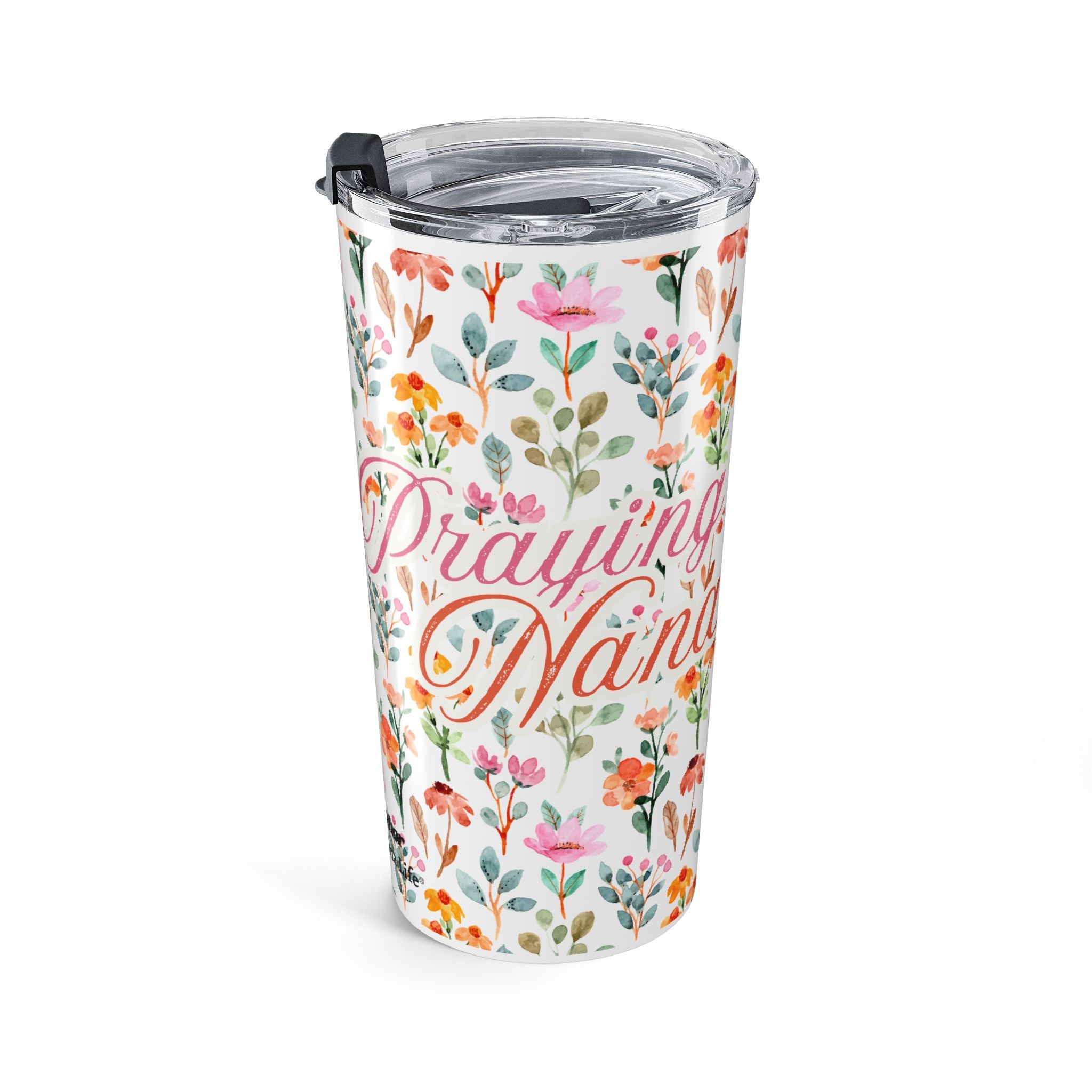 Nana Gift Tumbler – 20oz Floral Insulated Praying Grandma Cup