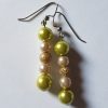 Spring Green and Ivory Dangle Earrings