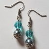 Aqua and Gray Pearl Dangle Earrings