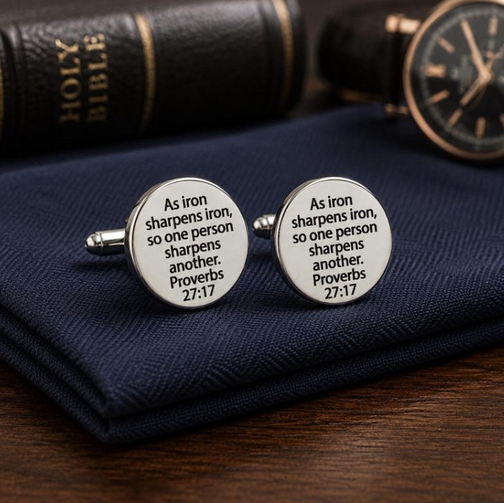 Iron Sharpens Iron 15mm Sm Cuff Links Faith Gift