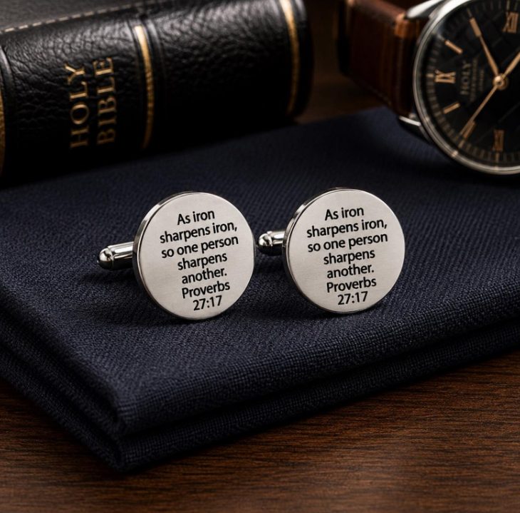 Iron Sharpens Iron 20mm Lg Cuff Links Faith Gift