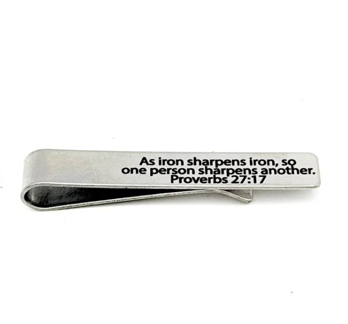 Iron Sharpens Iron Tie Clip Faith Gift - Image 2
