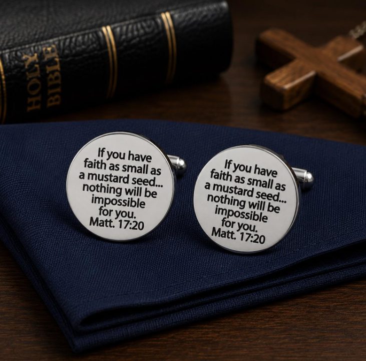 Mustard Seed Scripture 20mm Cuff Links