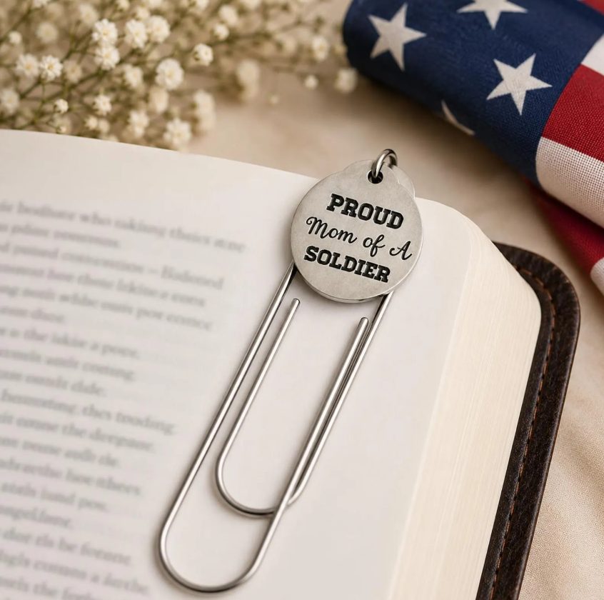 Proud Mom Of A Soldier Paperclip Bookmark