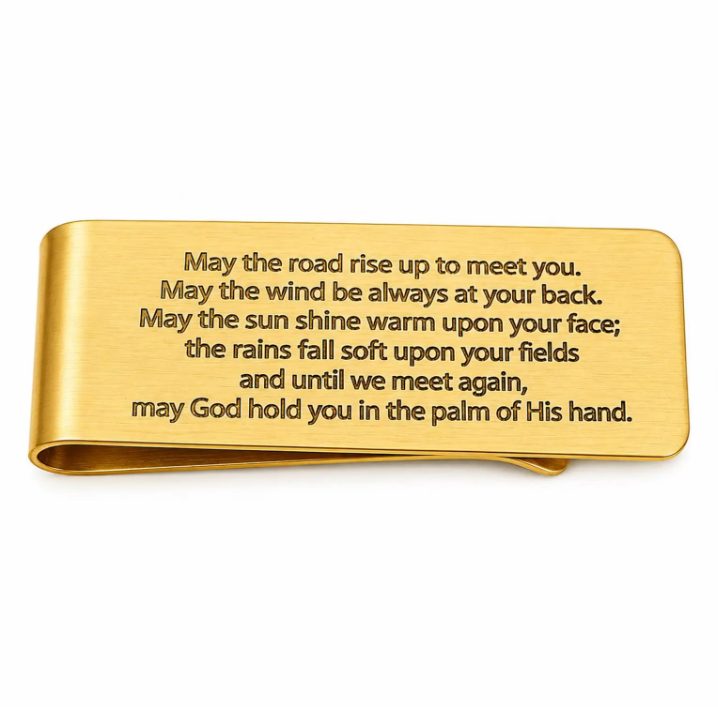 Goldtone Irish Blessing Money Clip - Image 2
