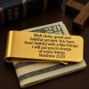 Matthew 25 23 Faithful Servant Goldtone Money Clip