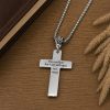 Do Not Fear God Is With You Cross Necklace