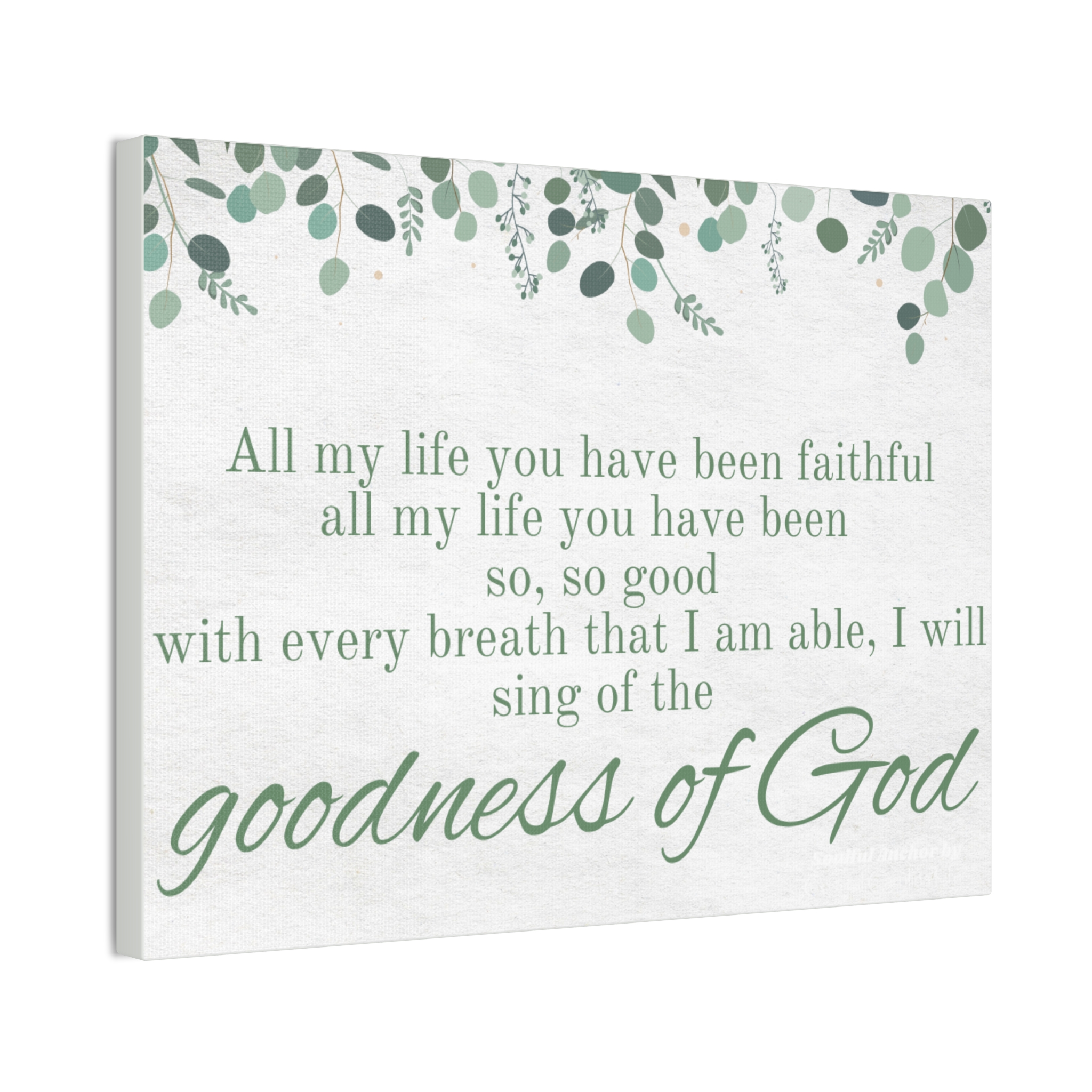 Bible Verse Canvas – Calming Faith Art with Sage Botanical Design - Image 2