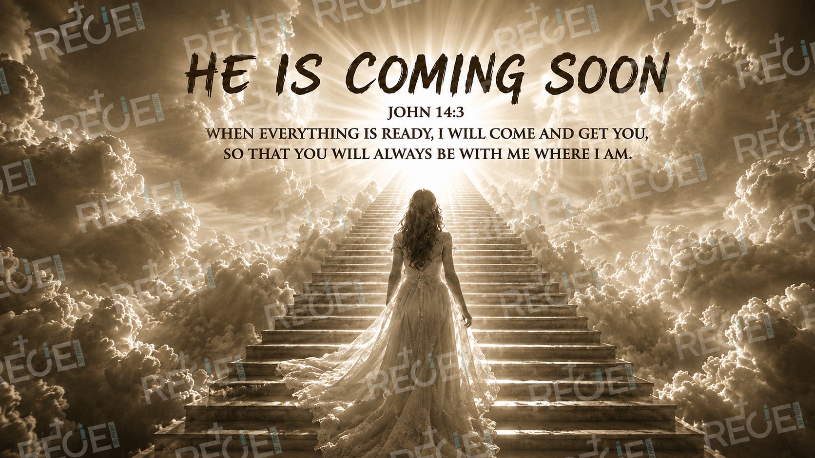 He is Coming Soon Bride with Stairs - Image 3