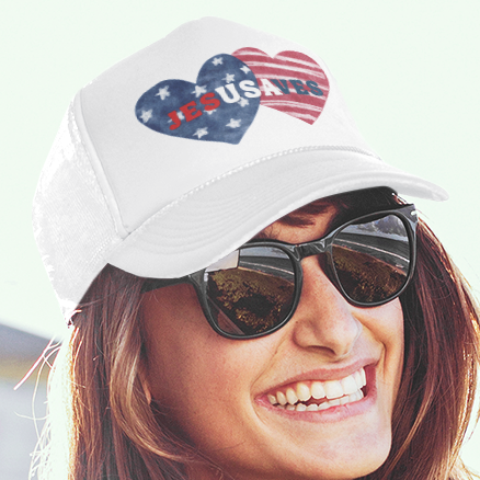 Patriotic Trucker Hat – Stars and Stripes Embroidered Mesh Back Snapback