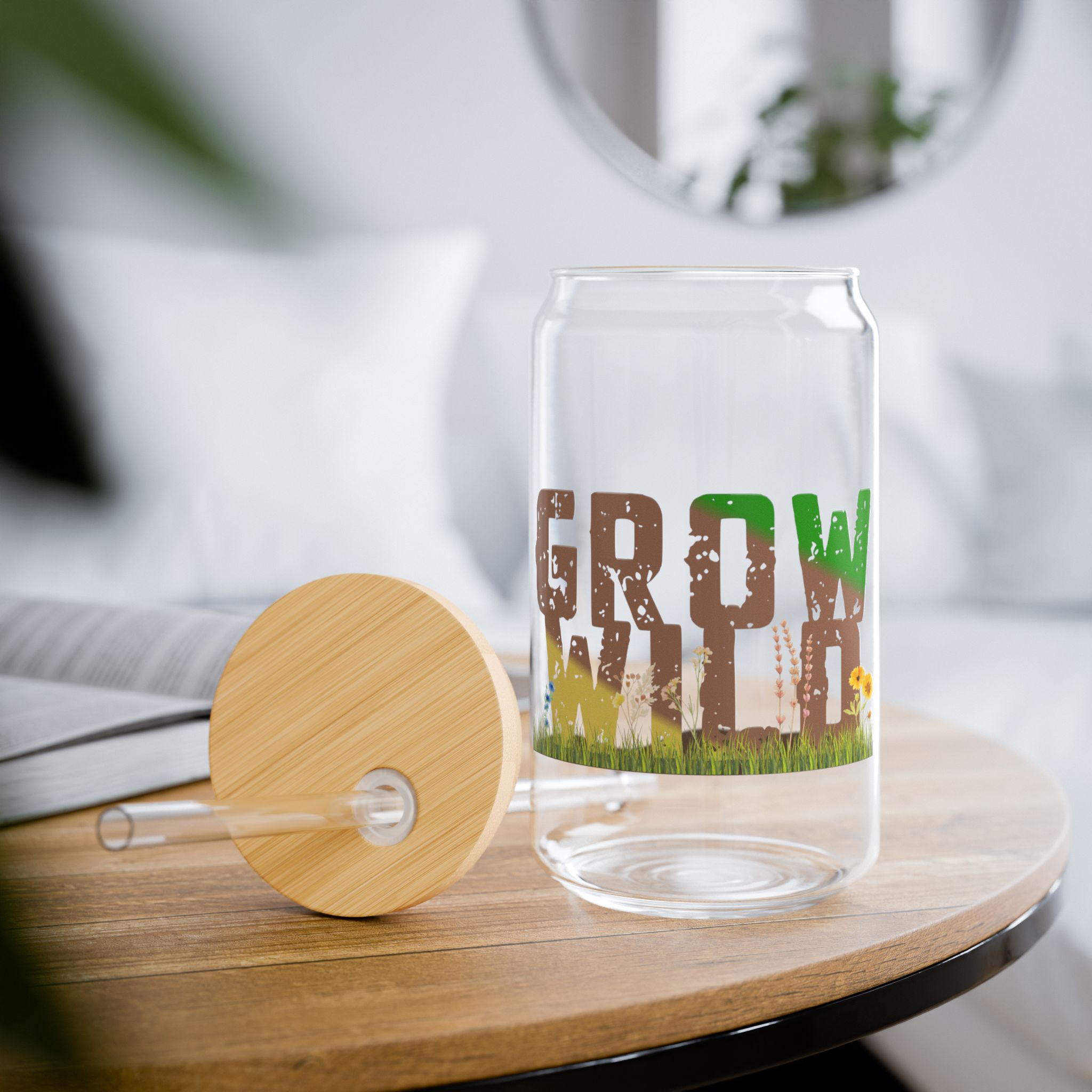 Grow Wild Glass Tumbler — Inspirational Iced Coffee Cup