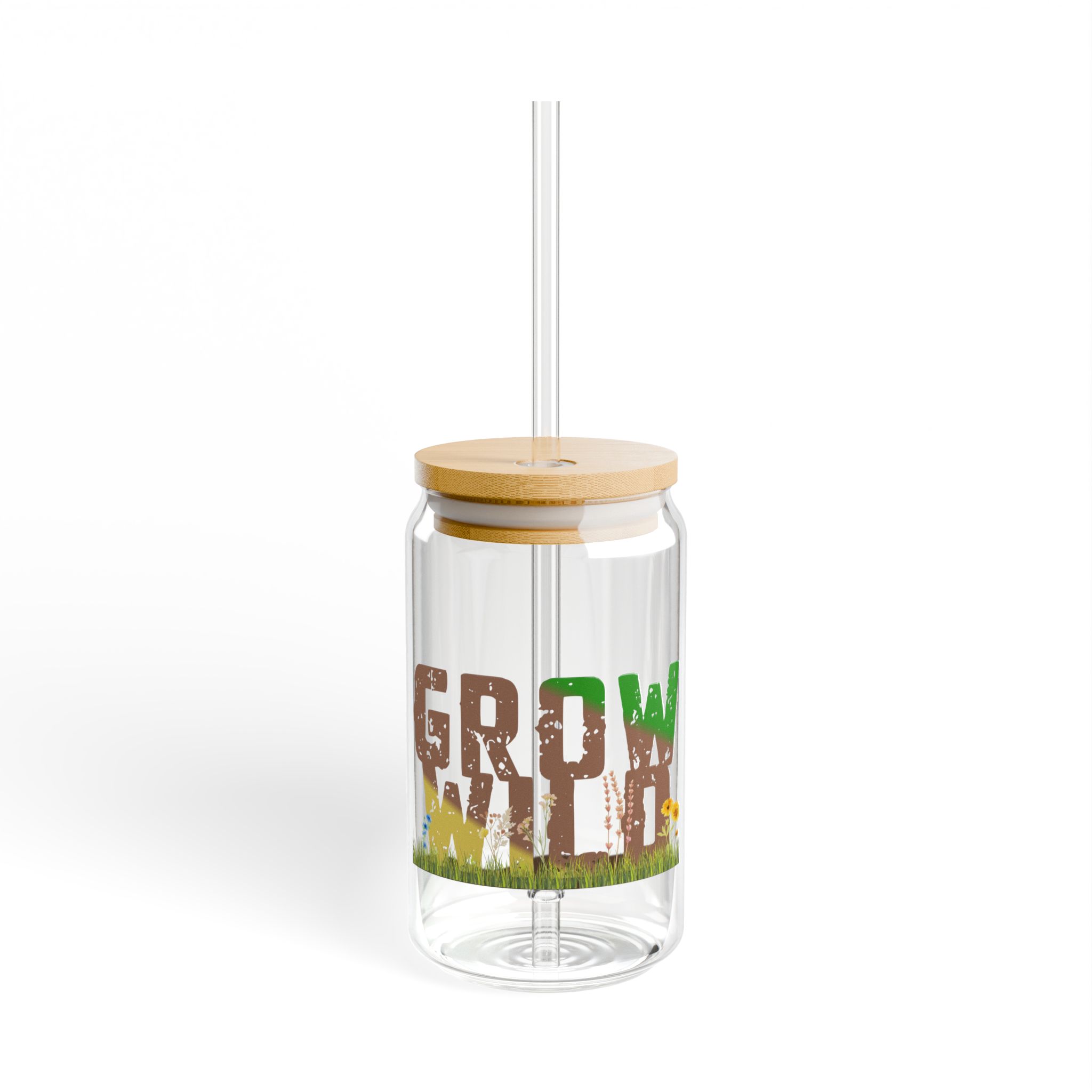 Grow Wild Glass Tumbler — Inspirational Iced Coffee Cup - Image 2