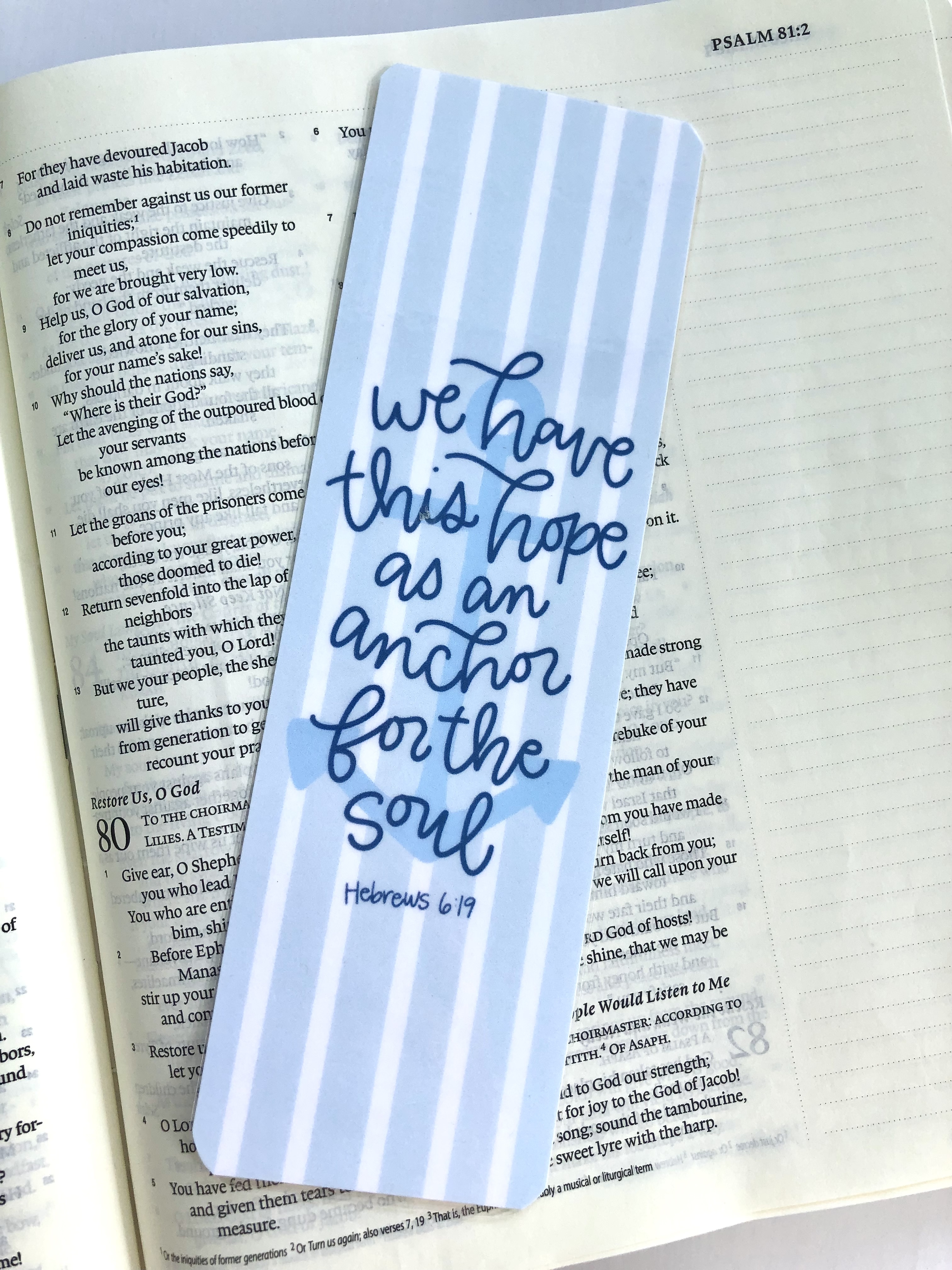 Hope Anchor Bible Verse Bookmark
