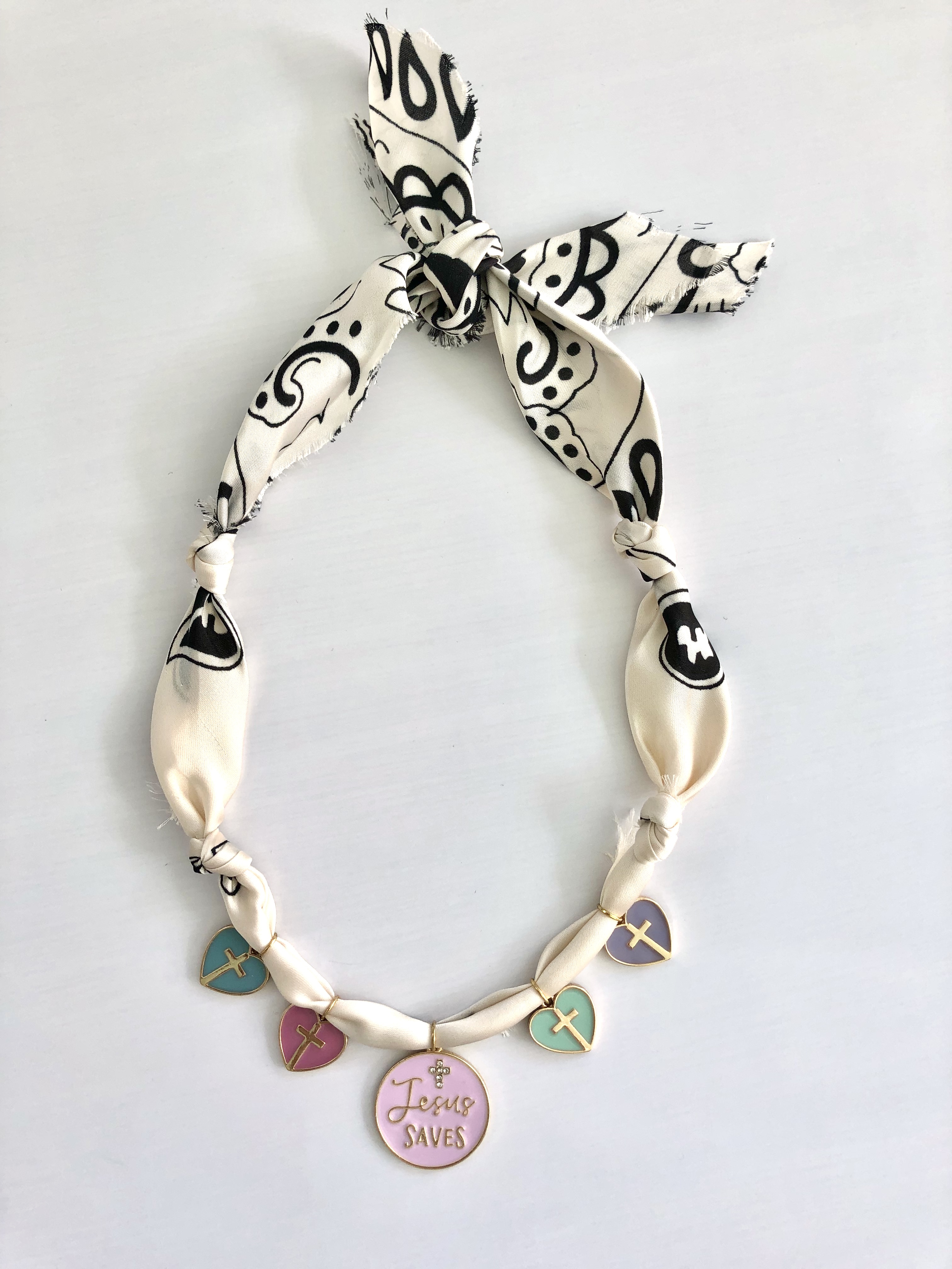 Jesus Saves Bandana Charm Necklace - Image 2