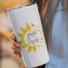 Christian Tumbler Women – 20oz Sunflower Faith Insulated Cup