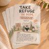 Psalm 2:12 Christian prayer card with original KEOLIX illustration reminding believers to take refuge in God