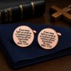 Mustard Seed Scripture Rose Goldtone Cuff Links
