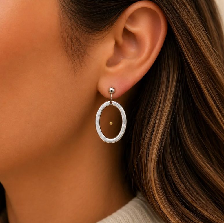 Mustard Seed Open Oval Faith Earrings - Image 2