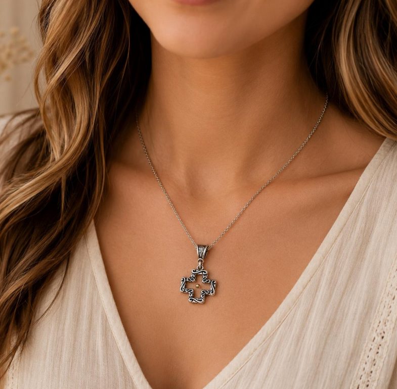 Mustard Seed Open Cross Necklace - Image 2