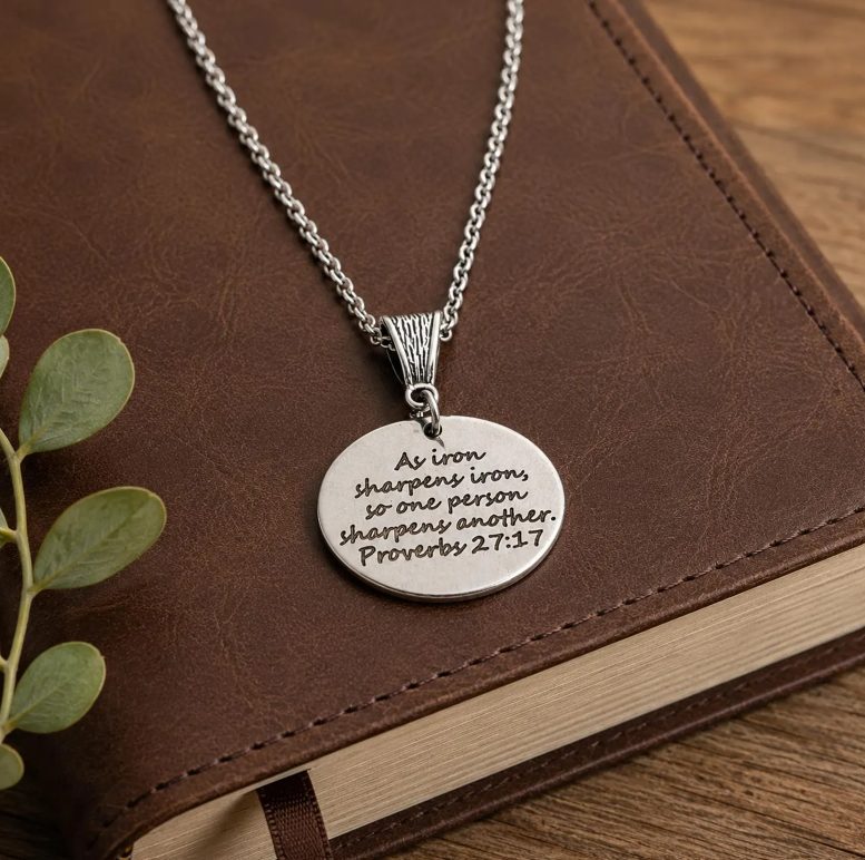 Iron Sharpens Iron Proverbs 27 17 Necklace