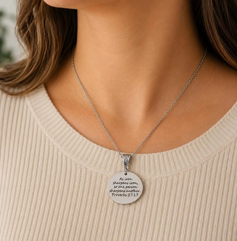 Iron Sharpens Iron Proverbs 27 17 Necklace - Image 2