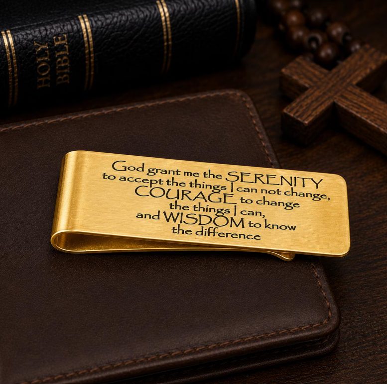 Serenity Prayer Goldtone Money Clip