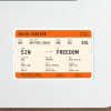 Orange train ticket sticker featuring the message "Paid For By Jesus" with a journey from Sin to Freedom, inspired by John 3:16 and Romans 5:8.