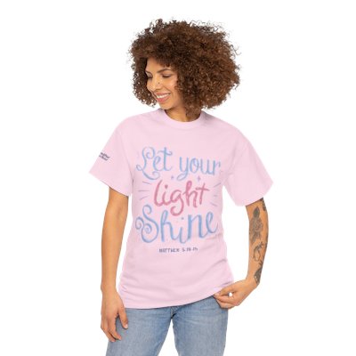 Let Your Light Shine Shirt – Handwritten Pastel Christian Faith Tee - Image 3