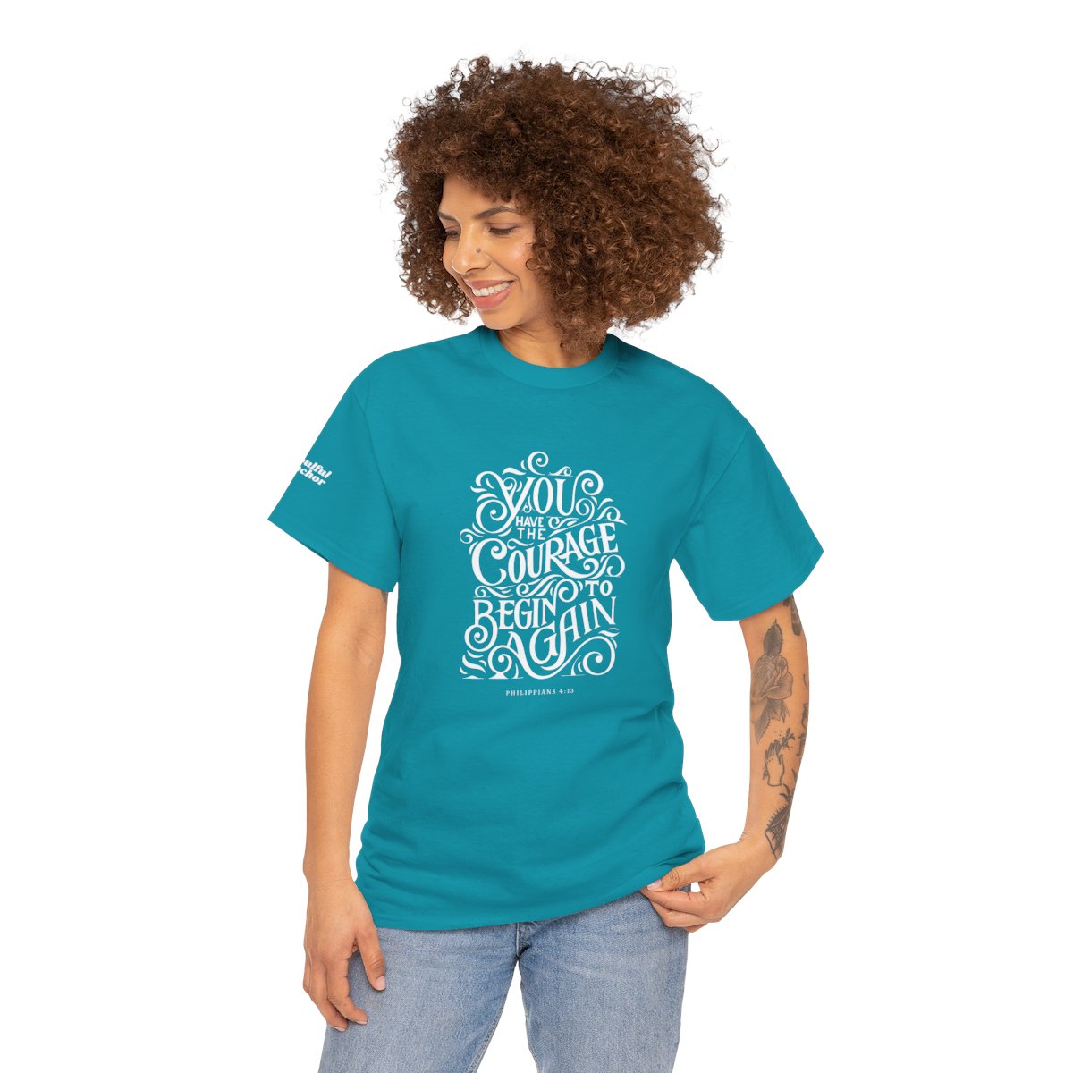 Christian Inspirational Shirt – Courage to Begin Again Philippians 4:13 - Image 17